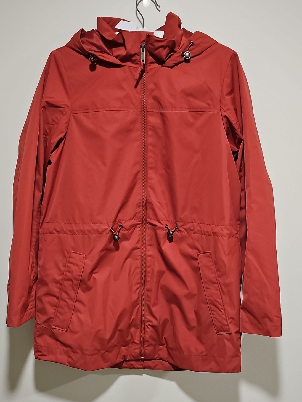 Women’s Lightweight Hooded Anorak Jacket - Rust Red